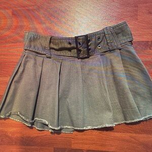 Elegant Black Belted Mini Skirt